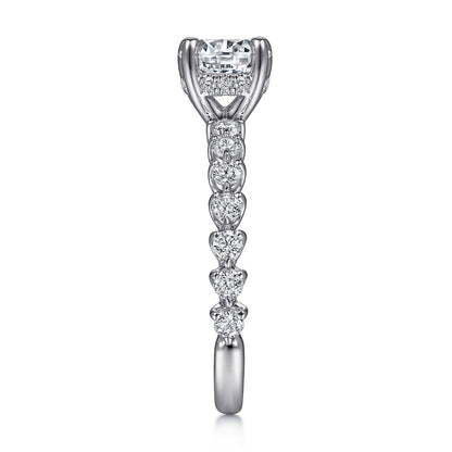 14K White Gold Round Diamond Engagement Ring