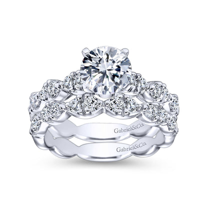 14K White Gold Round Diamond Engagement Ring
