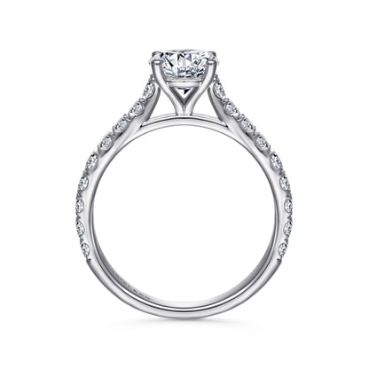 18K White Gold Round Diamond Engagement Ring