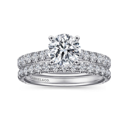 18K White Gold Round Diamond Engagement Ring