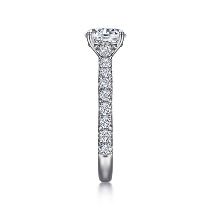 18K White Gold Round Diamond Engagement Ring