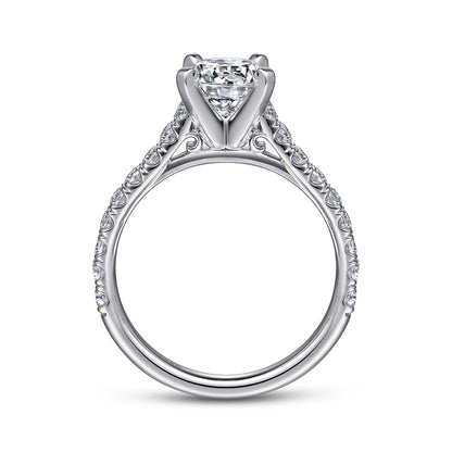 14K White Gold Round Diamond Engagement Ring
