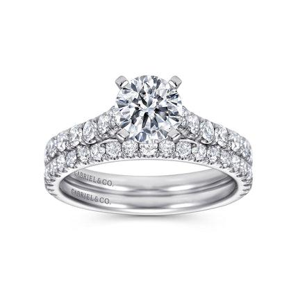 14K White Gold Round Diamond Engagement Ring