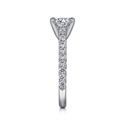 14K White Gold Round Diamond Engagement Ring