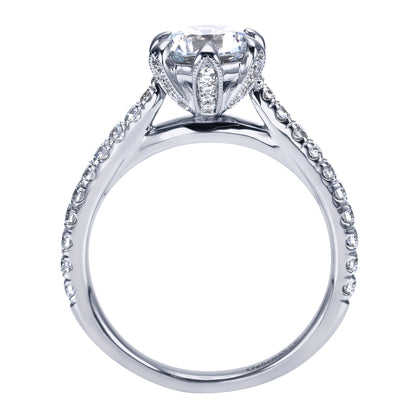 18K White Gold Round Diamond Engagement Ring