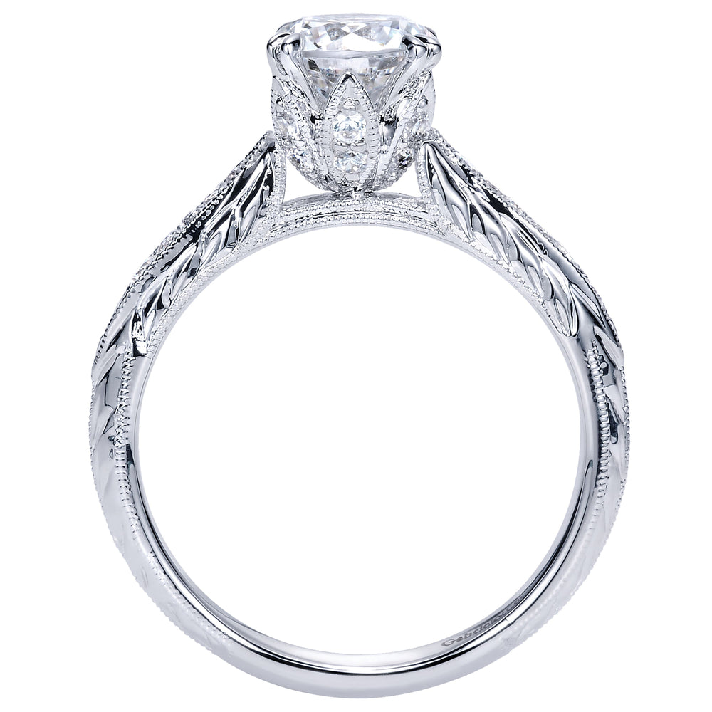14K White Gold Round Diamond Engagement Ring