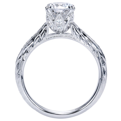 14K White Gold Round Diamond Engagement Ring
