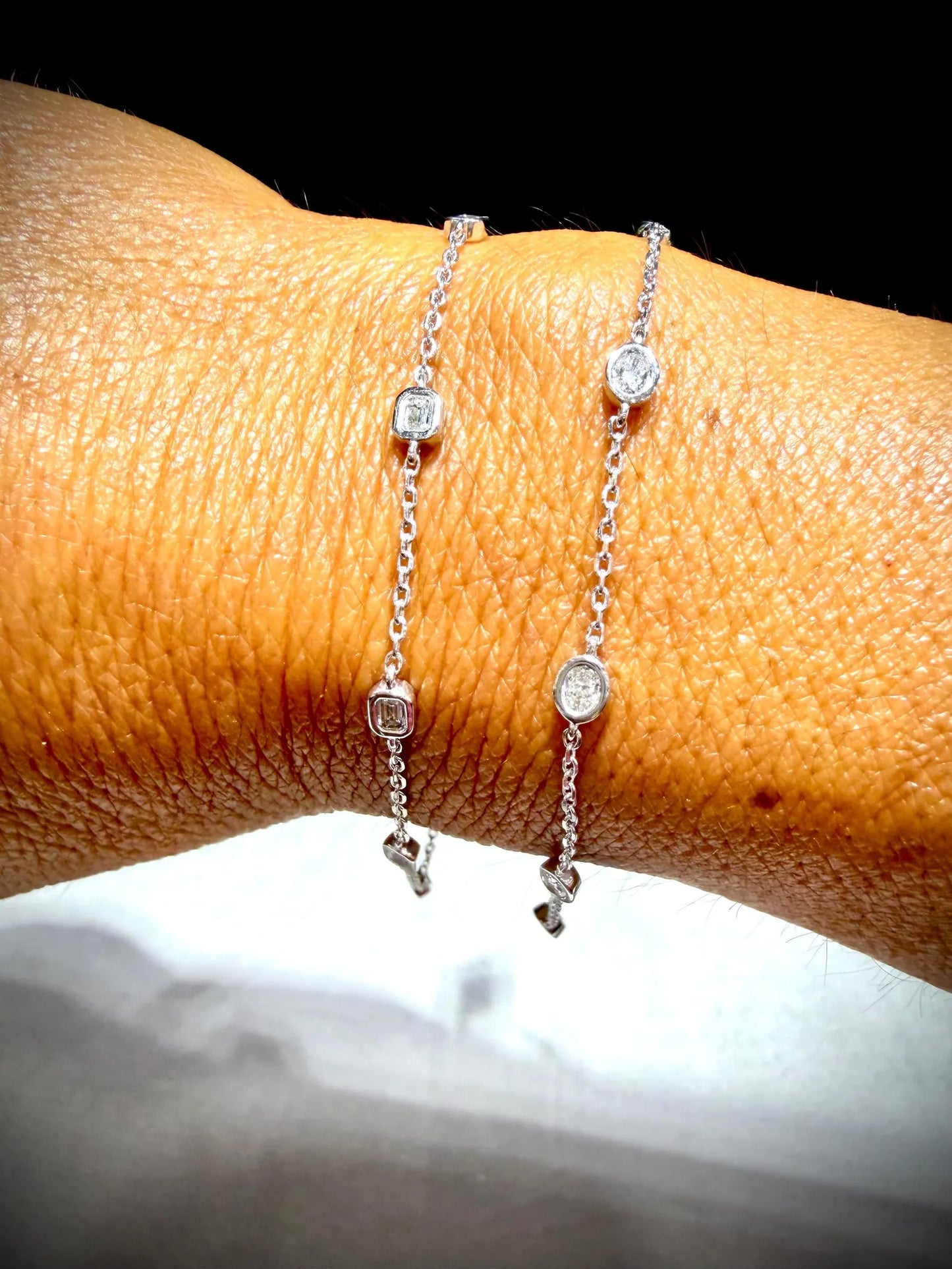 Lab Grown Diamond Bracelet, Sterling Silver, Emerald or Oval Cut, 0.50ct tw.
