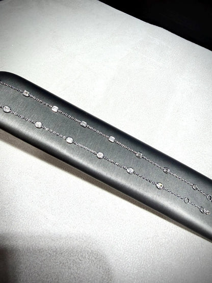 Lab Grown Diamond Bracelet, Sterling Silver, Emerald or Oval Cut, 0.50ct tw.