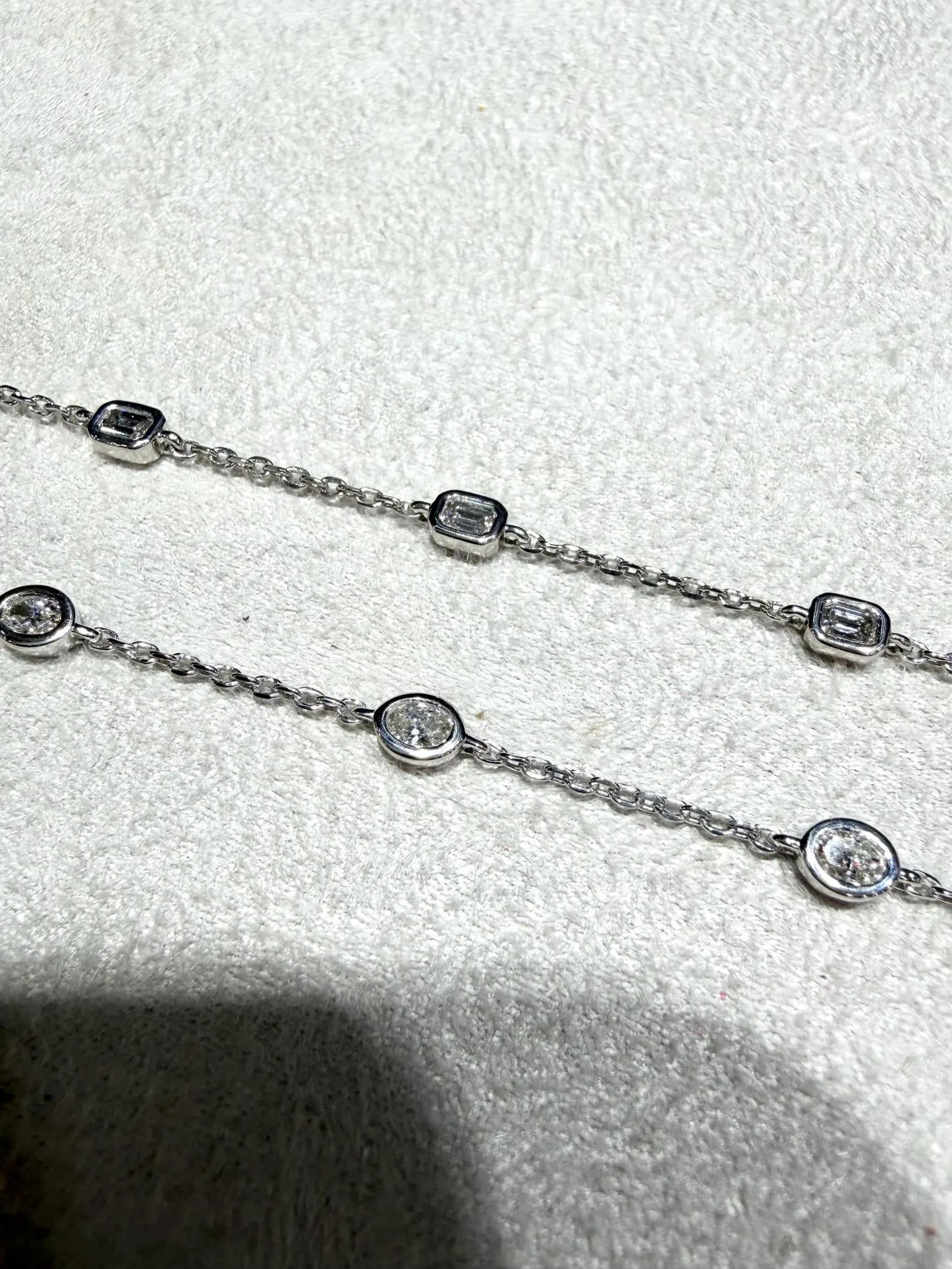 Lab Grown Diamond Bracelet, Sterling Silver, Emerald or Oval Cut, 0.50ct tw.