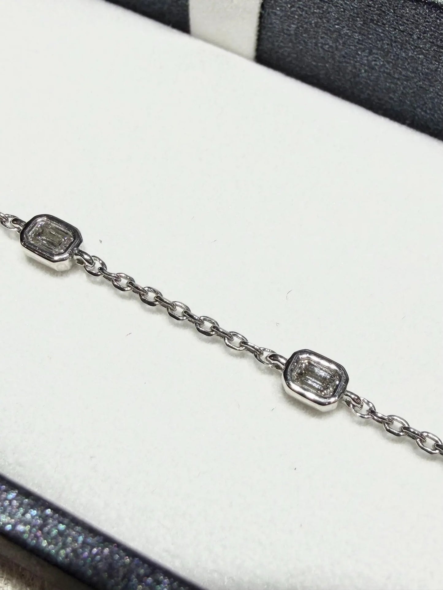 Lab Grown Diamond Bracelet, Sterling Silver, Emerald or Oval Cut, 0.50ct tw.