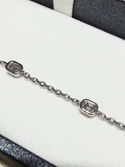 Lab Grown Diamond Bracelet, Sterling Silver, Emerald or Oval Cut, 0.50ct tw.