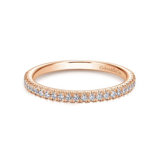 14K Rose Gold Matching Diamond Wedding Band