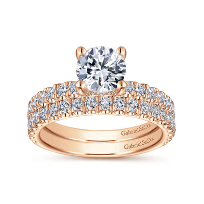 14K Rose Gold Matching Diamond Wedding Band