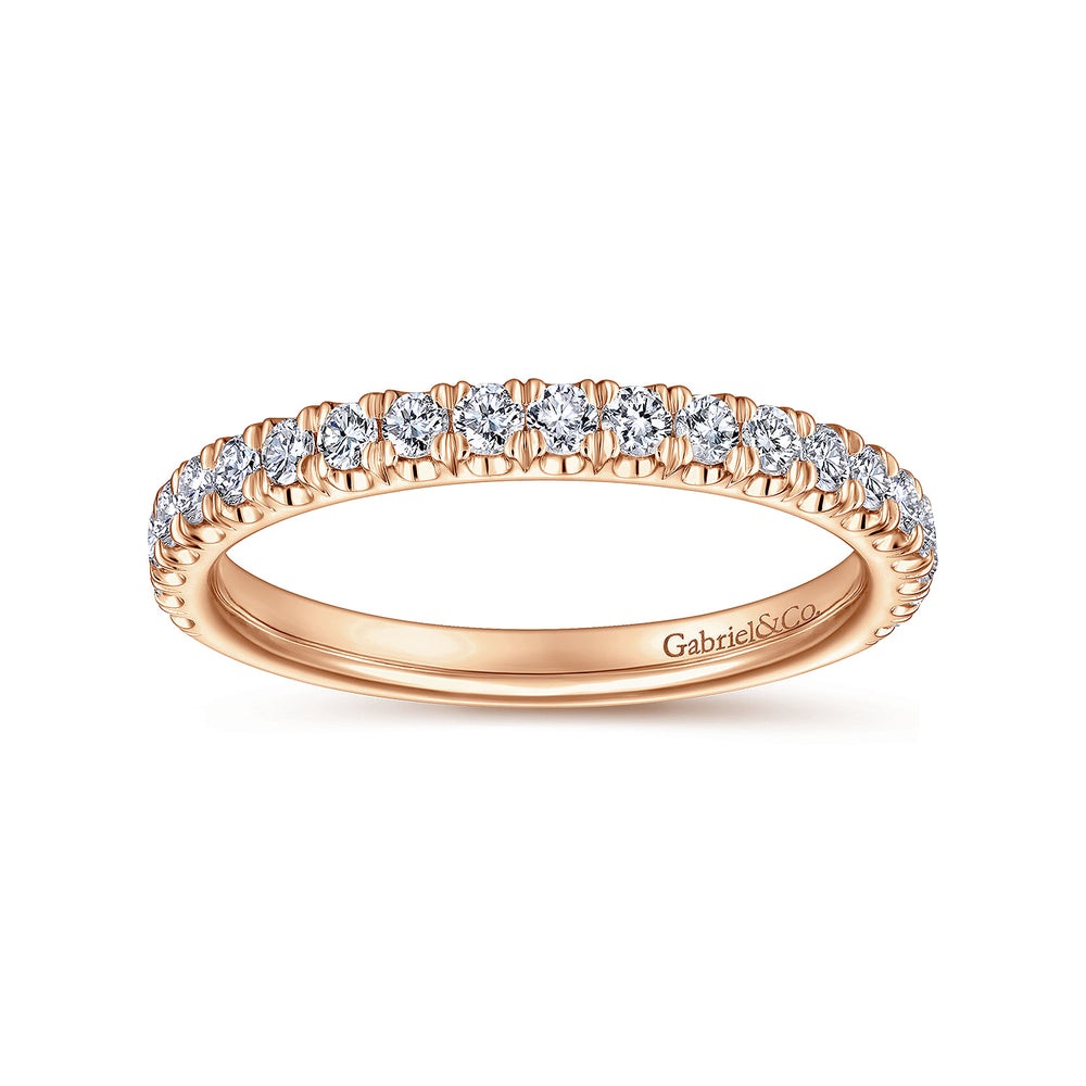 14K Rose Gold Matching Diamond Wedding Band