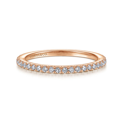 14K Rose Gold Diamond Matching Wedding Band
