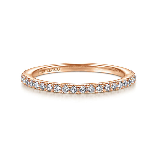 14K Rose Gold Diamond Matching Wedding Band