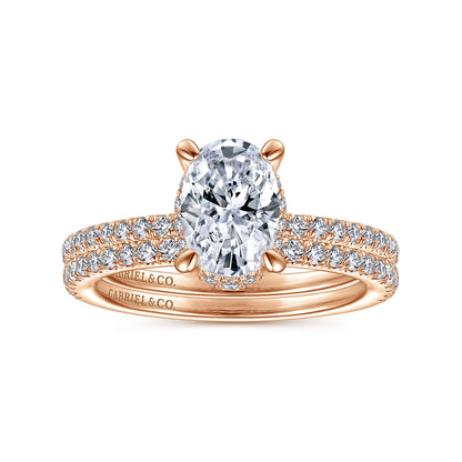 14K Rose Gold Diamond Matching Wedding Band