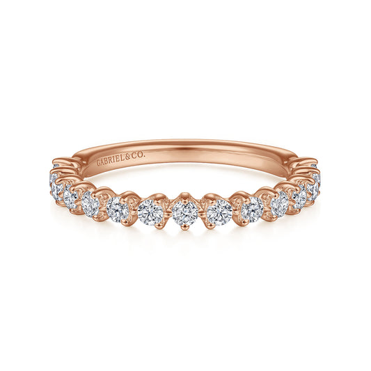 14K Rose Gold Diamond Matching Wedding Band