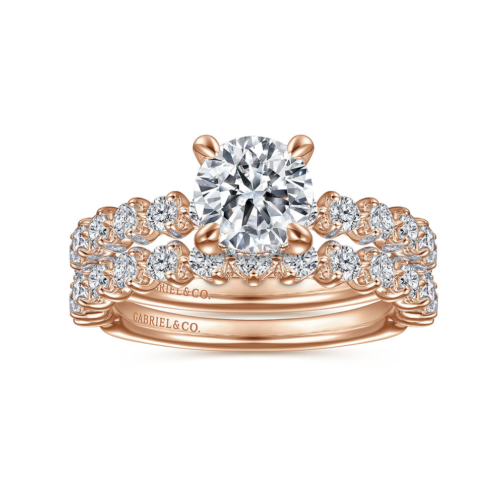 14K Rose Gold Diamond Matching Wedding Band
