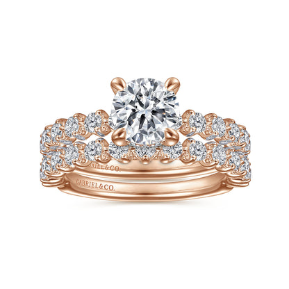 14K Rose Gold Diamond Matching Wedding Band