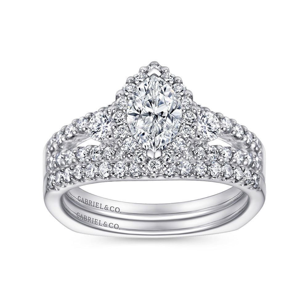 14K White Gold Diamond Matching Wedding Band