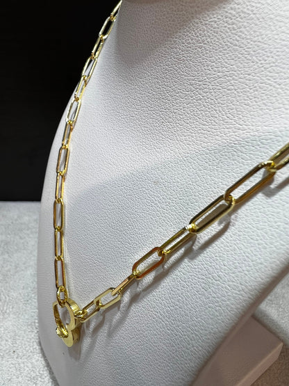 14K 18” Heart Paperclip Link Necklace