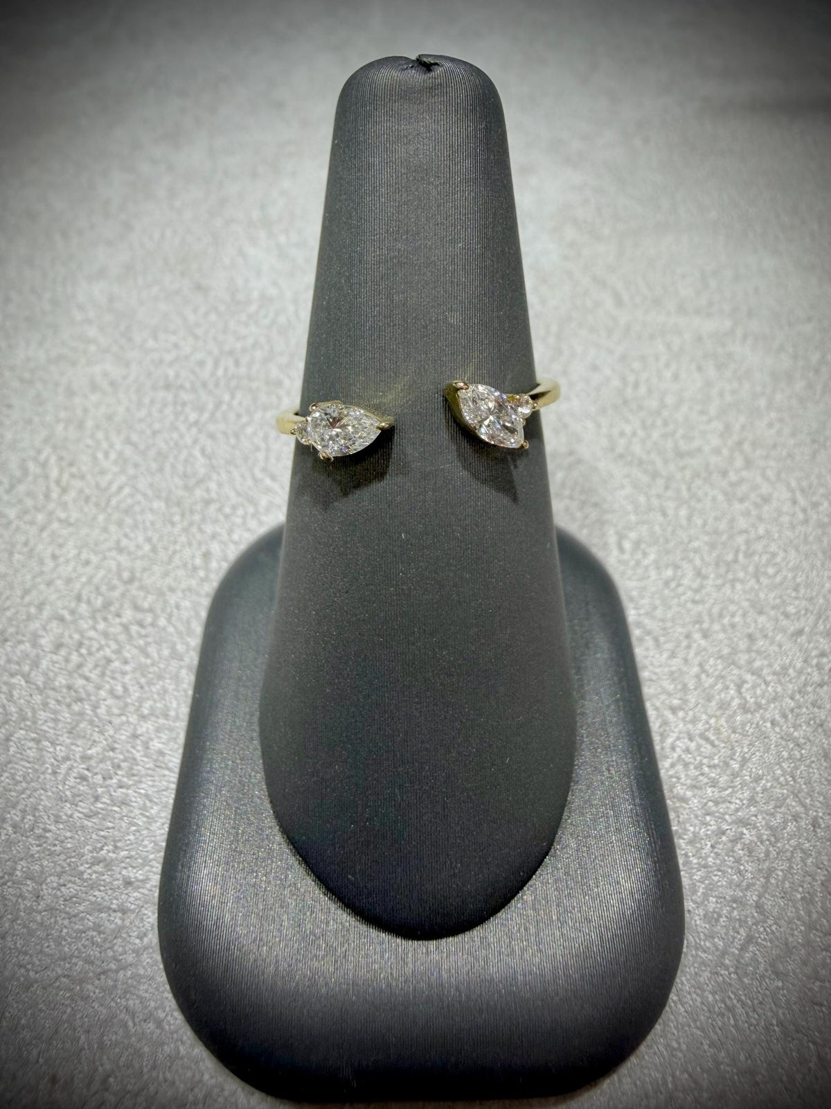 10K Open Lab Grown Diamond Ring with Marquise, Pear, and Round Diamonds, 0.40 Carats