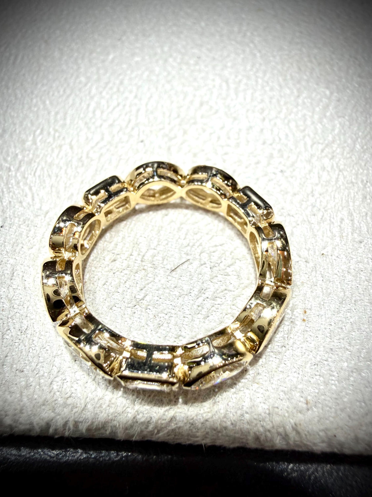 14K Lab Grown Multi-Shape Diamond Bezel Set Eternity Band 3.24 Carats tw., Size 7