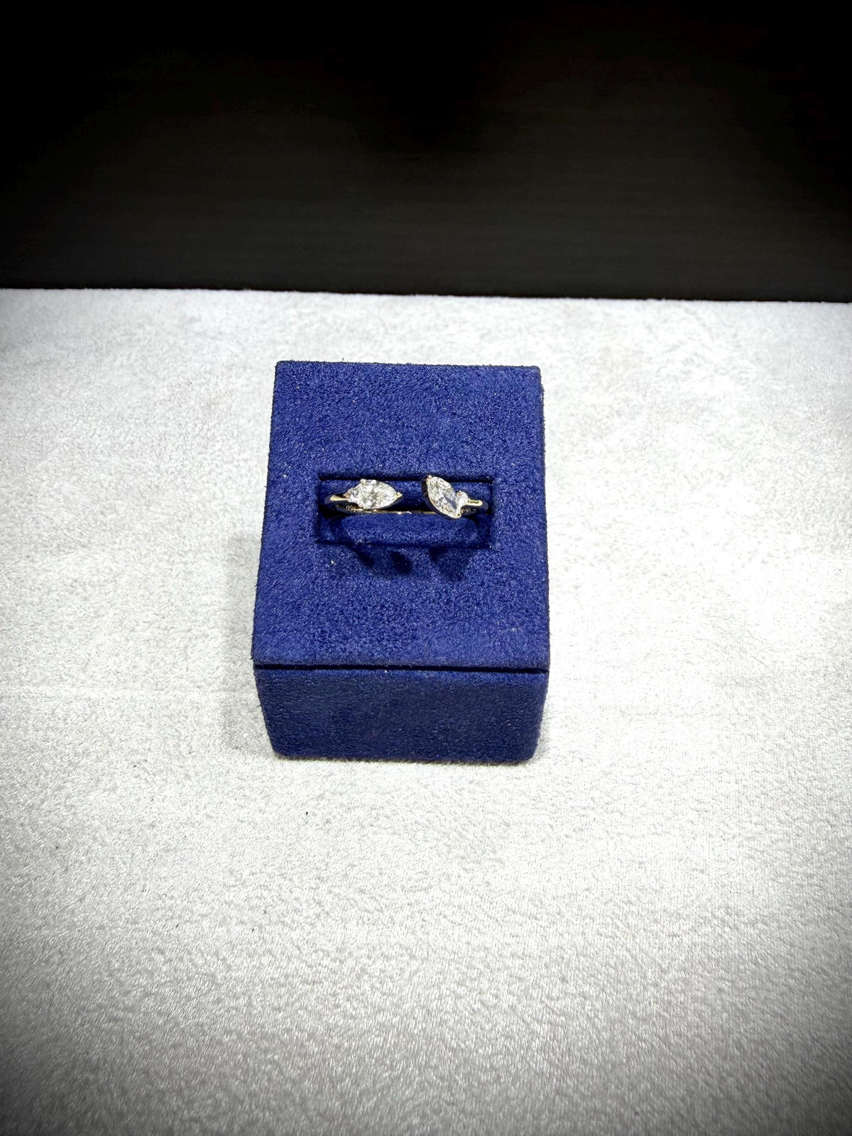 10K Open Lab Grown Diamond Ring with Marquise, Pear, and Round Diamonds, 0.40 Carats