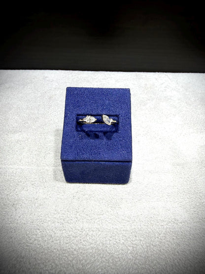 10K Open Lab Grown Diamond Ring with Marquise, Pear, and Round Diamonds, 0.40 Carats