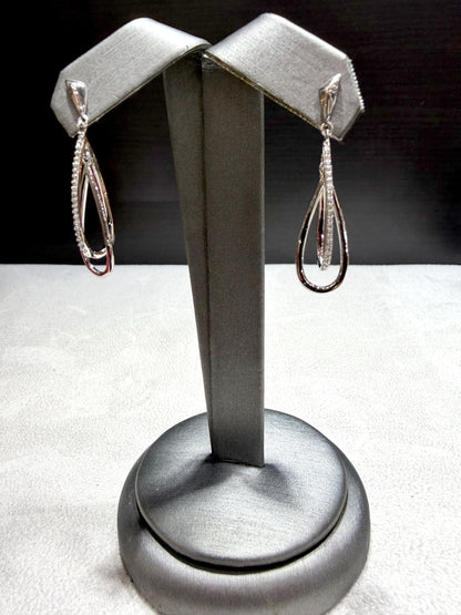 Diamond Dangle Earrings 0.10 ct tw. Sterling Silver