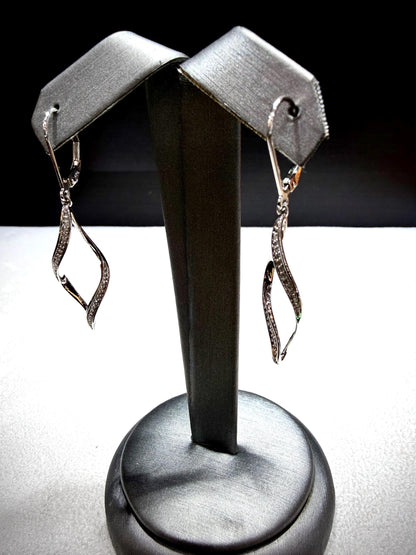 Diamond Dangle Twist Earrings 0.10 ct tw. Sterling Silver