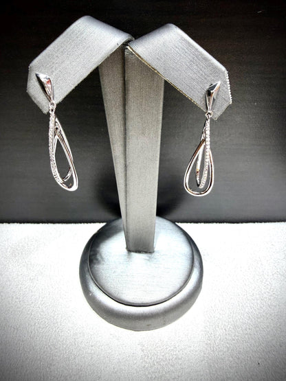 Diamond Dangle Earrings 0.10 ct tw. Sterling Silver