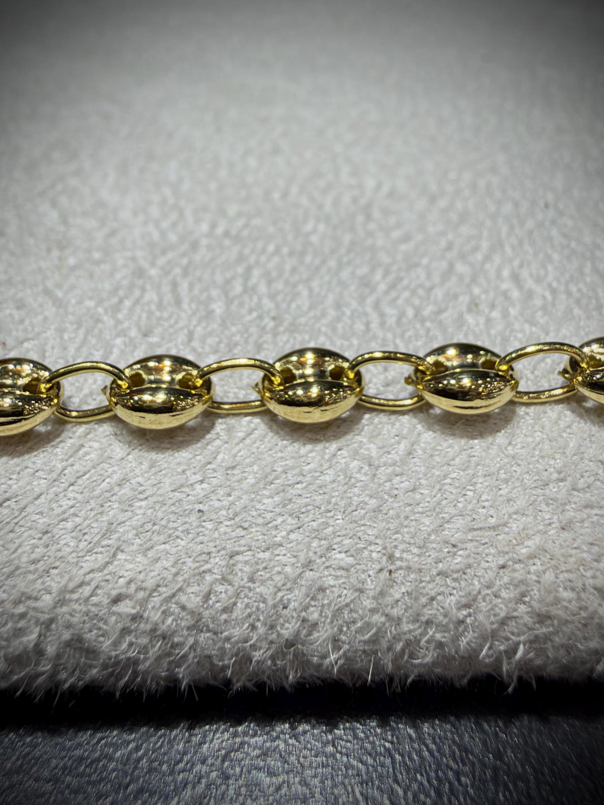 14K Gold Puffed Mariner Link Bracelet 7”