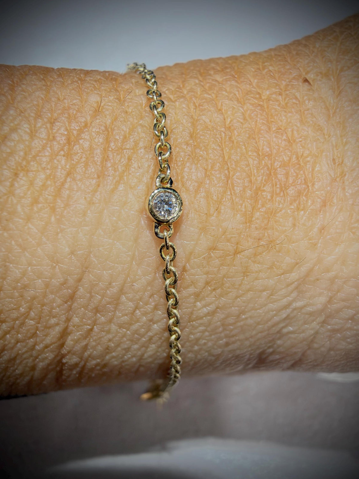 14K Natural Diamond Cross Bracelet 0.34 ct tw. 7” adjustable