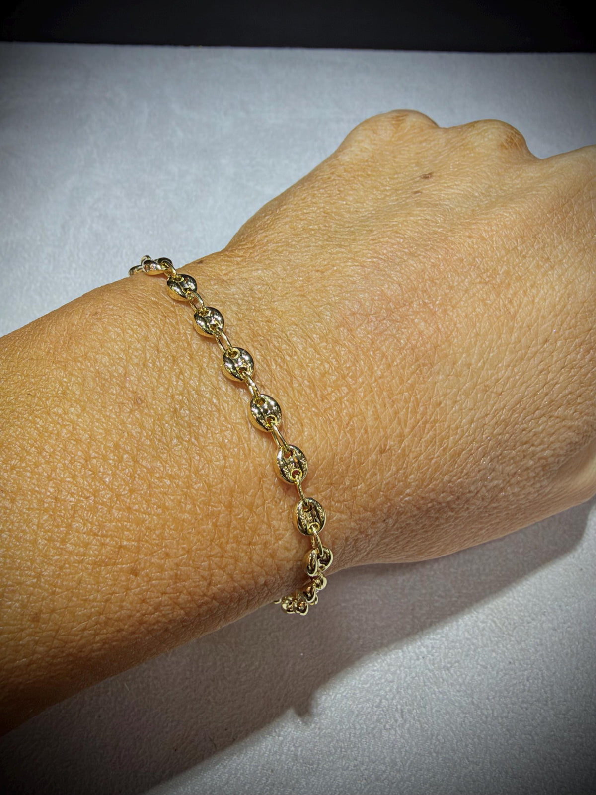 14K Gold Puffed Mariner Link Bracelet 7”