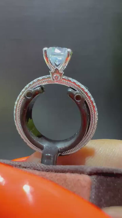 14K White Gold Verragio Diamond Engagement Ring: 1.00 Carat Lab Grown VS EF