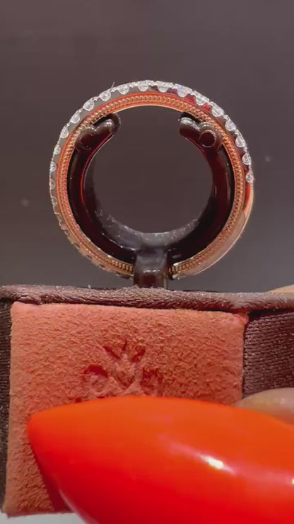 14K White & Rose Gold Diamond Wedding Band - Verragio 0.64CT