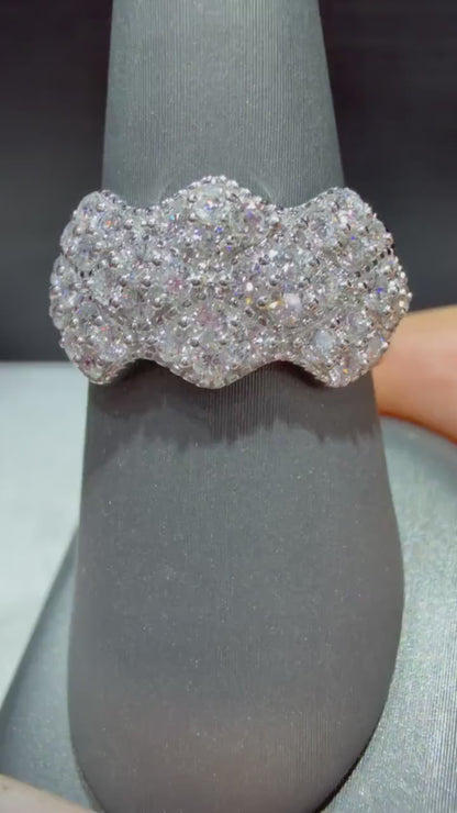 Lab Grown Diamond Ring 1.36 Carats: Sterling Silver