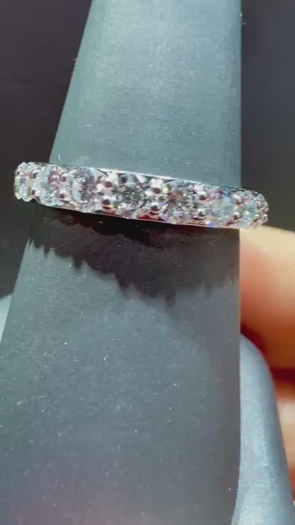 14K White Gold Lab Grown Diamond Wedding Band Ring (1.00 Carat VS E/F)