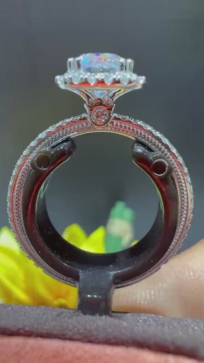 14K White Gold Verragio Diamond Engagement Ring: 1.00 Carat Lab Grown VS EF