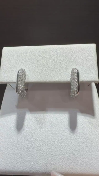 Sterling Silver Diamond 0.50ct Huggy Earrings: Natural Diamonds
